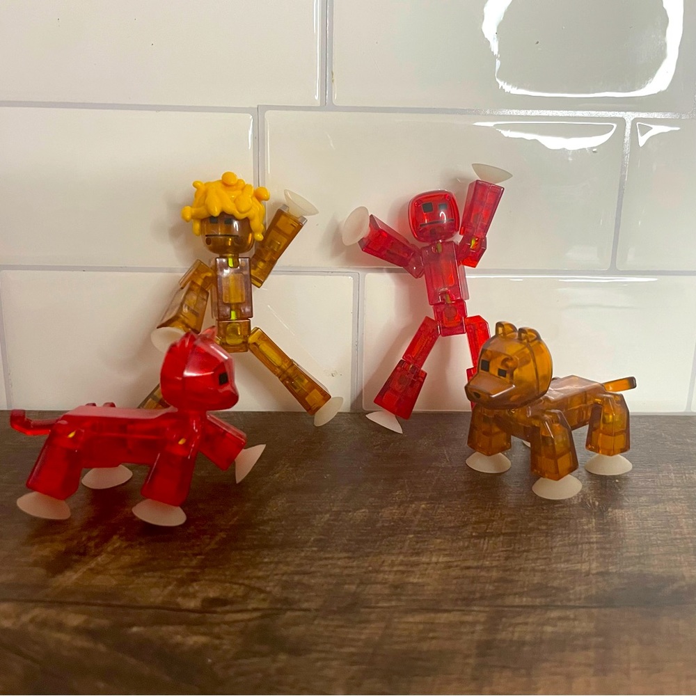 Stikbot set of dog, cat and 2 people